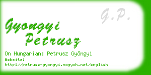 gyongyi petrusz business card