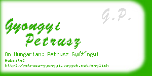 gyongyi petrusz business card